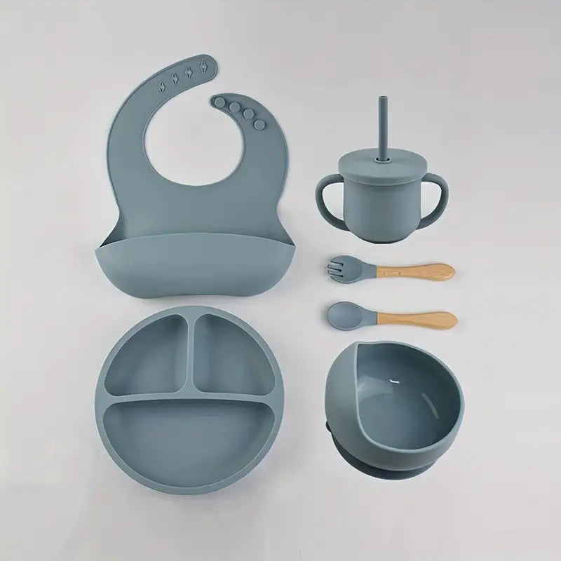 dark blue silicone table set