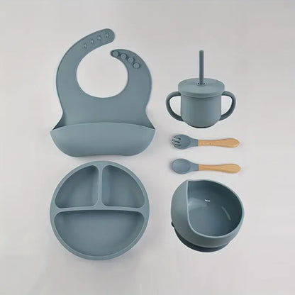 dark blue silicone table set